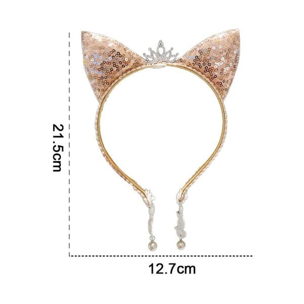 Sequin Shiny Crown Katteører Pandebånd til Piger - Fødselsdag Form4