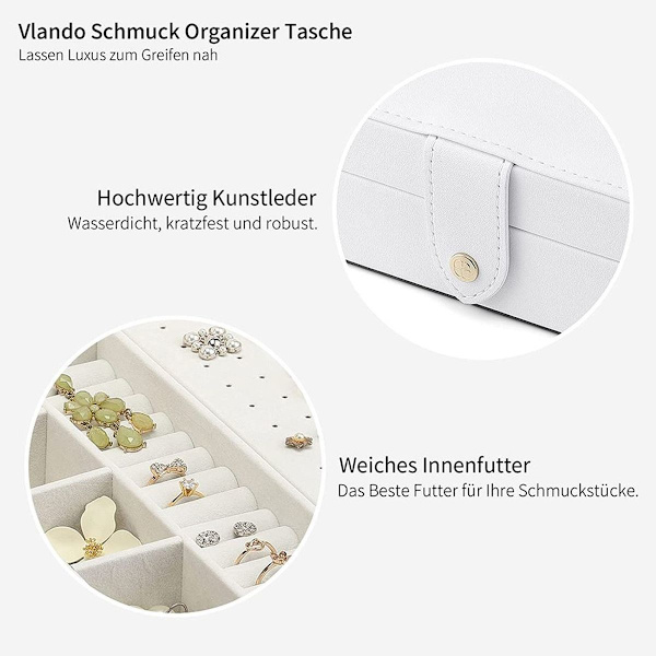 Smyckeskrin Organizer för Kvinnor Flickor Fru Ideal Present