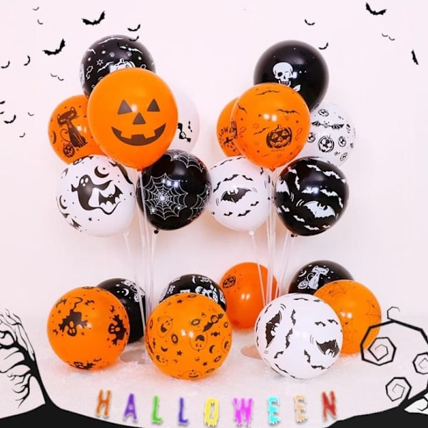 100 kpl Halloween-luurankohaamu-lepakko-kurpitsapalloja
