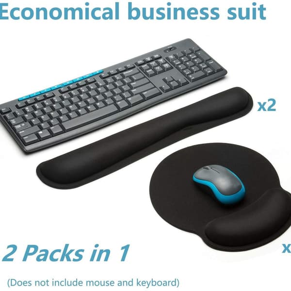 Premium Memory Foam Tastatur og Muse Håndledsstøtte Sæt - til