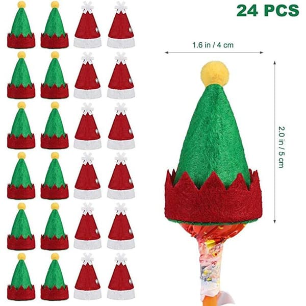Amosfun 36 st mini jultomteluva bestickpåse jul vin flaska KLB