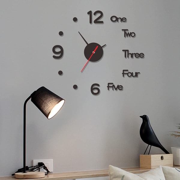 3D Vægur Moderne Design DIY Lydløs Vægsticker Ur