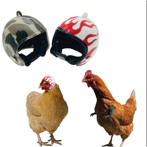 2 STK Kyllinghjelm Fugler Sikkerhetshjelm Kyllinghjelmhatt for kylling, små ender og annet fjærfebeskyttelseshode