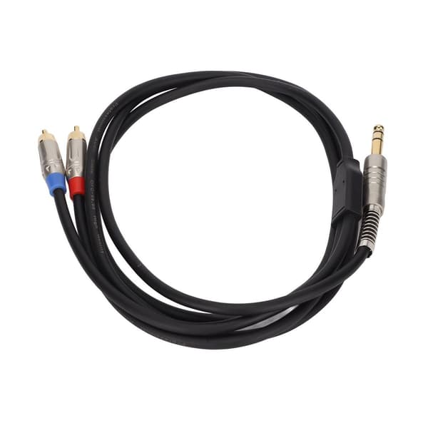 1/4\" TRS han til dobbelt RCA han, 6,35 mm TRS han KLB