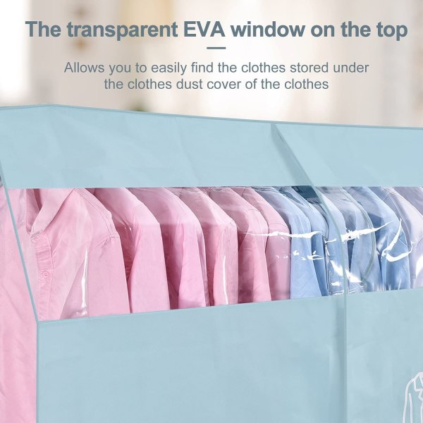 Beklædningsgenstand Transparent Støvtæt vinduesbeklædningsbeskytter Universal beklædningsgenstand til skjorter Dragter Frakker Tøj (90x110 cm, blå)