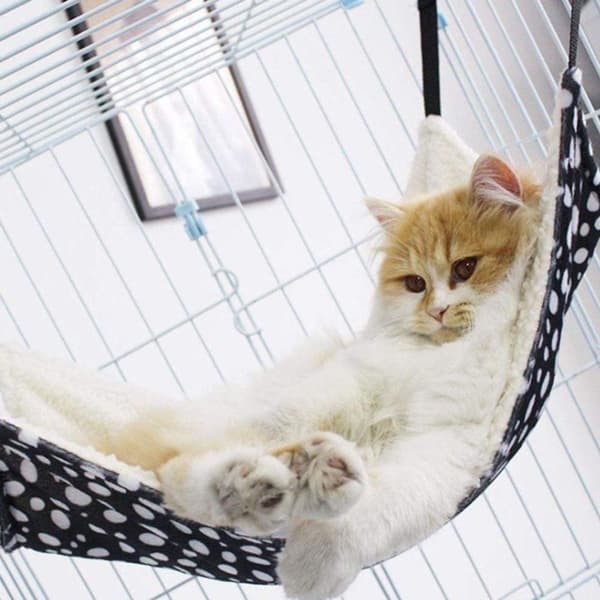 Hængekøje til katte med sort-hvide prikker KLB