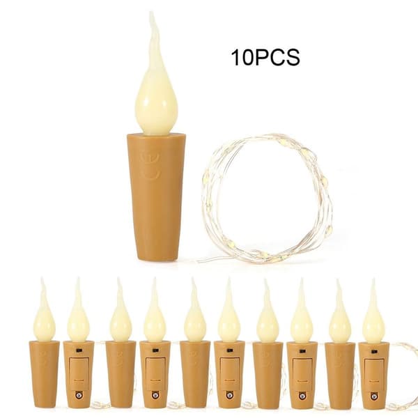 10 stk korkstrengslys fe lysflaske LED-lampe batteri KLB