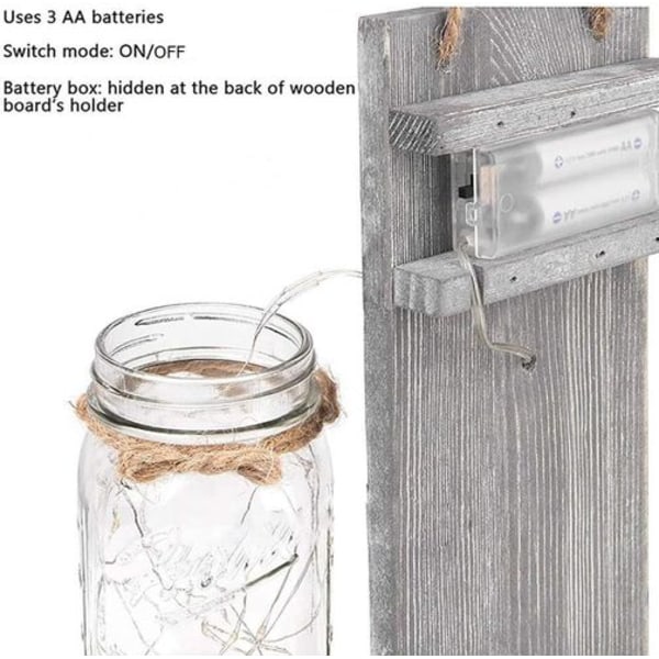 Rustika Mason Jar String Lights, Silk Hydrangeas och LED String Lights