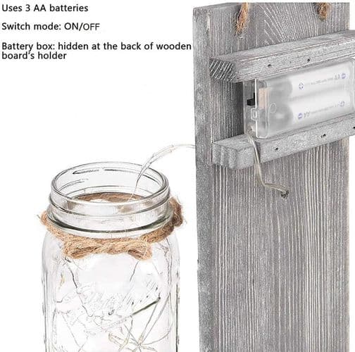 Rustikke Mason Jar String Lights, Silkehortensiaer og LED String Lights
