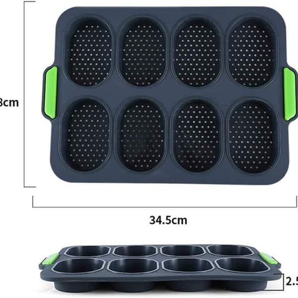 Mini Baguette Bageplade, Brødknusende Bakke, Non-Stick Hulplade, til