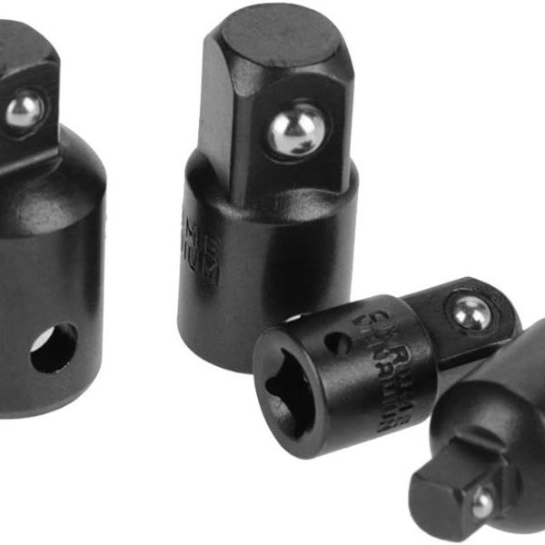 4-delt krom-vanadium adapter-sæt - 1/4\", 3/8\", 1/2\" KLB