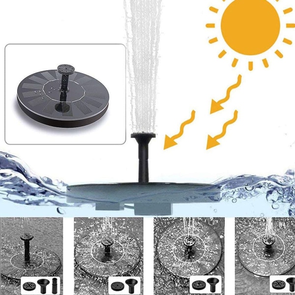 Solcelledrevet springvandspumpe, 1,4 W cirkulær havesolvandpumpe sol