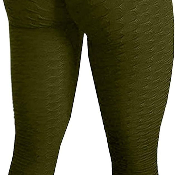 Berømte leggings, kvinners rumpe løftende yogabukser høye 01 Army Green KLB