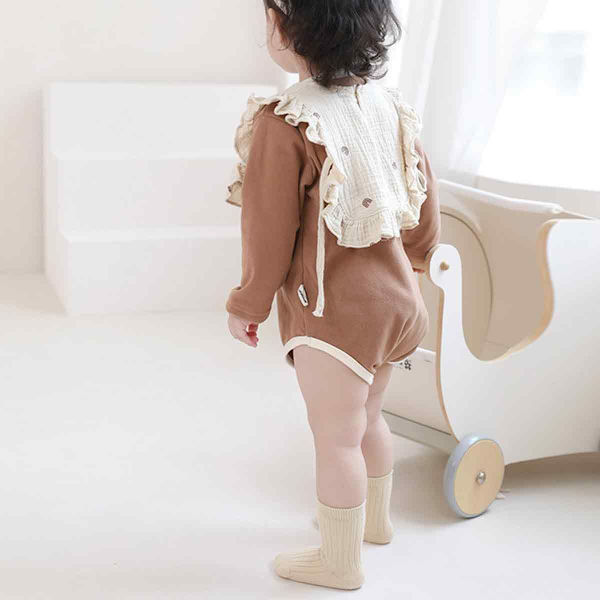 Ett set röd-röd-bruna babystrumpor höst andningsbara lösa S KLB