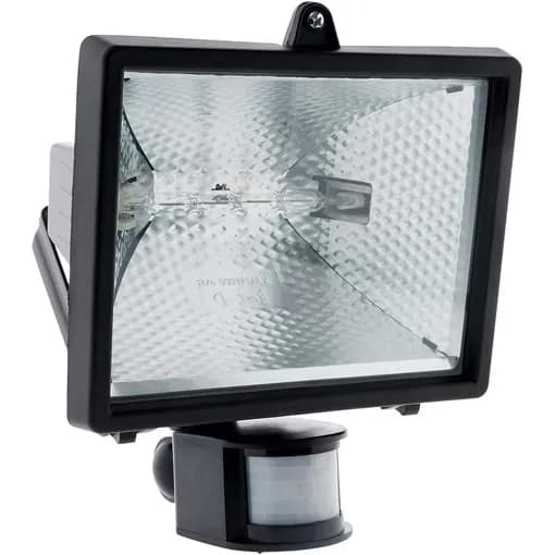 400W svart halogen spotlight med detektor - IP44 CE