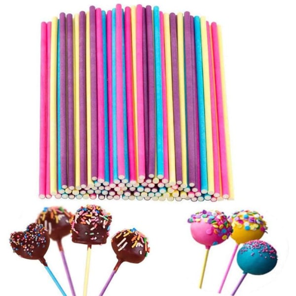 Pakke med 100 lollipop-pinner, marshmallows-pinner, matsikkerhet