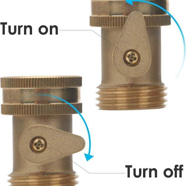 Hageslange Avsperringsventil 2 Pakke 3/4\" GHT Messing Vann