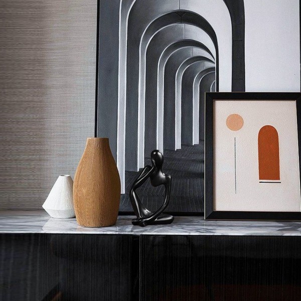 3-delt sett abstrakt kunstskulptur tenkende modellering hjemmedekorasjon