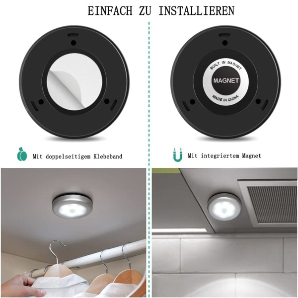 Nattlys med bevegelsessensor, 6 LED bevegelsessensorlys KLB