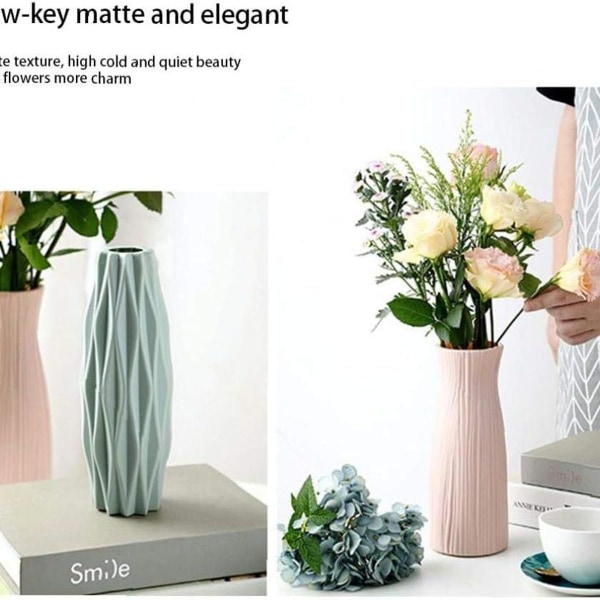 Nordic Imitation Blomsterpotte Origami Plast Vase Flaske Stue Core