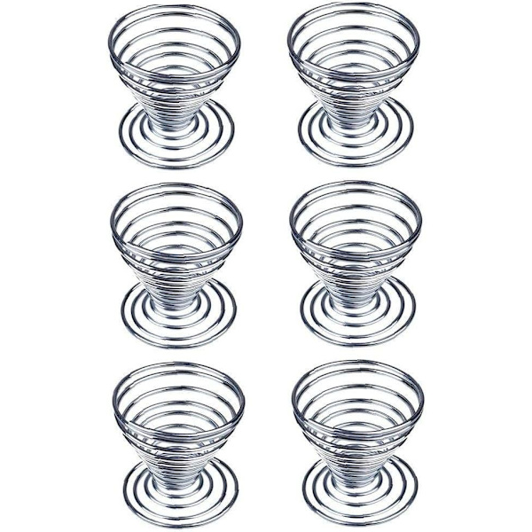 6 stk Eggkopp Lanyard Spiral Kjøkken Frokost Hardkokt Holder Fjær Eggkopp 4.7 * 4.5cm