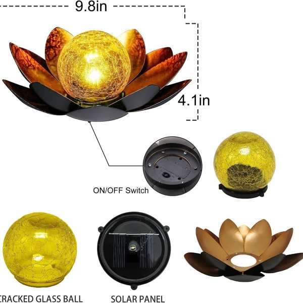 Puutarha aurinkolamppujen koristelu Solar Lotus LED Solar Lotus Lamp Lotus Solar KLB