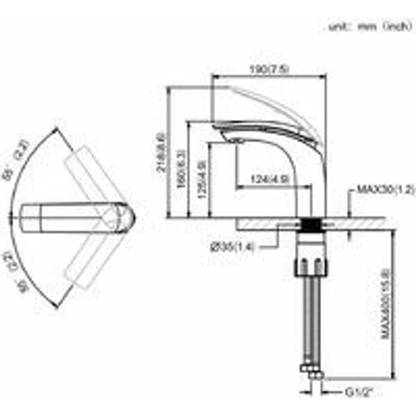 Badarmatur TIF engrepsblander, messing servantbatteri KLB
