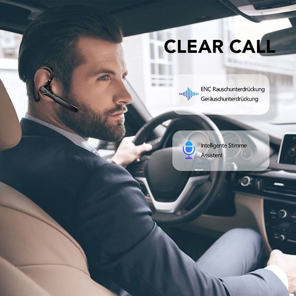 Bluetooth-hovedtelefoner, trådløse hovedtelefoner med opladningsboks, LED-display, 15 timer