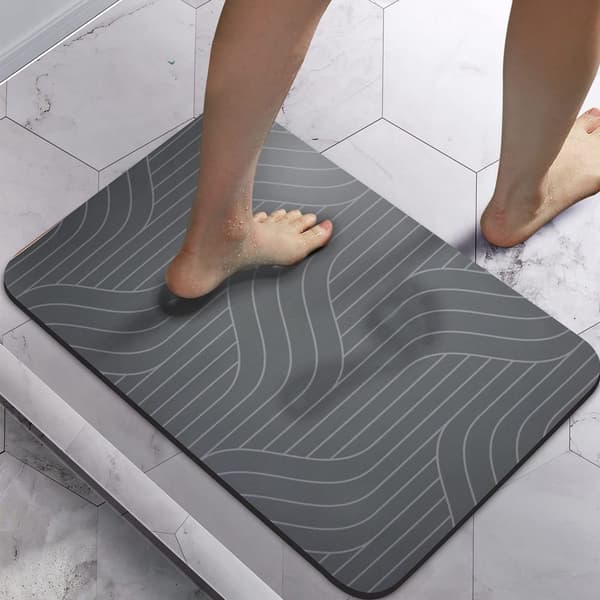 2 stk. baderomsmatter, sklisikre, absorberende, diatomitt-matter, 40 cm