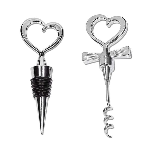Par Kærlighed Hjerte Vin Drikke Flaske Stopper og Corkscrew Åbner Sæt KLB