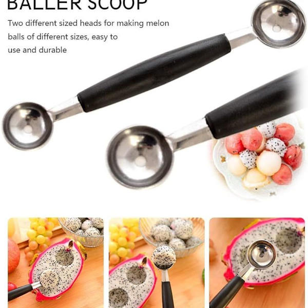 Melon skje dobbel-ended ball cutter/ball shaper/hul scoop,