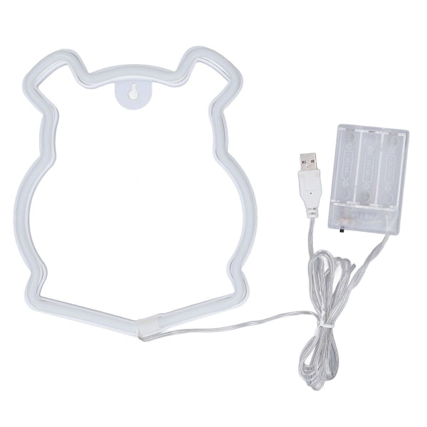 Neonljus LED-skylt i björnform, batteridriven, USB KLB