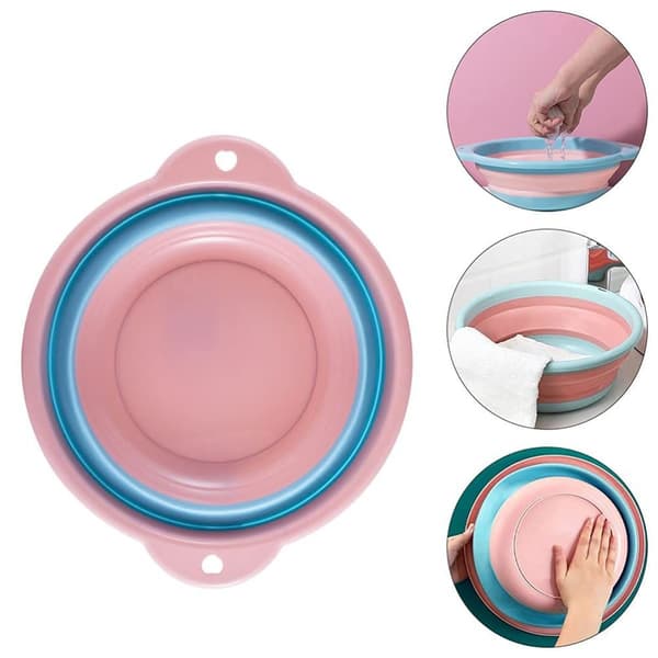 Sammenklappelig fodbad - pink, bærbar