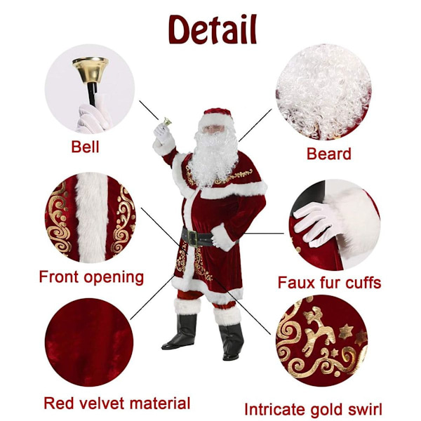 Julemandskostume til mænd julefrokost cosplay til voksne KLB
