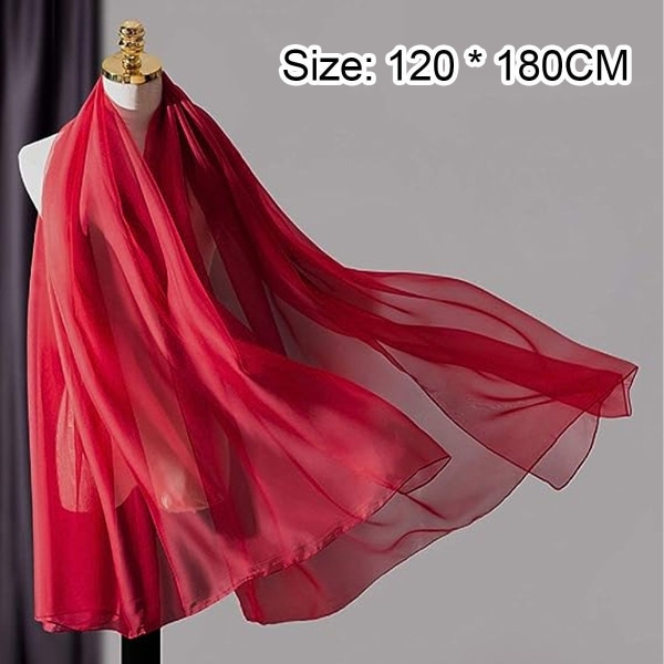 Ensfarvet Silke Følelse Tørklæde Mode Tørklæde Lang Lang Stil: Stil 1;
