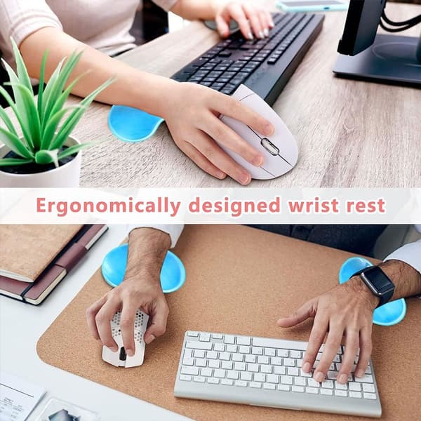 Ergonomisk silikon håndleddsmusematte gjennomsiktig håndleddsstøtte blå