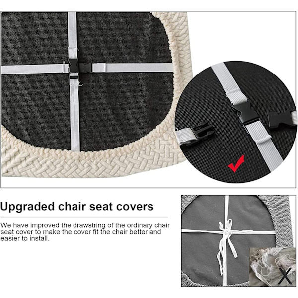 Stoltrekk 4 stykker Stolputer Trekk Vanntett Flyttbar Stolsetetrekk Vaskbart Jacquard Elastisk Stolsetetrekk for Spisestue Sand
