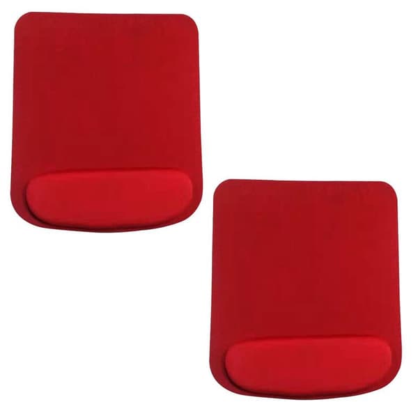 2 stk musematte med håndleddsstøtte Ergonomisk smertelindring Rød