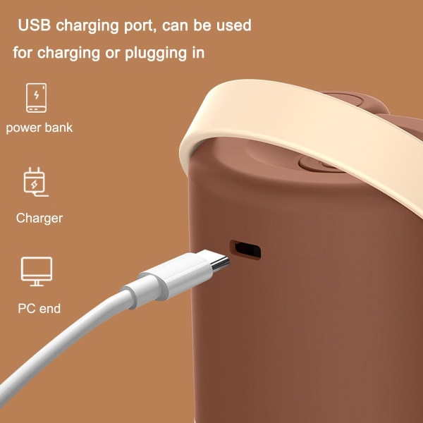 2-in-1 Sähköinen Nukkapölynpoistaja Tarraharja Monikäyttöinen USB-Lataus Ruskea KLB