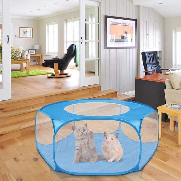 Liten dyrehage, pustende mesh visuell blå KLB