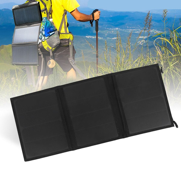 15W 5V Foldable Solcellepanel Bærbar Monokrystallinsk Solcellepanel KLB