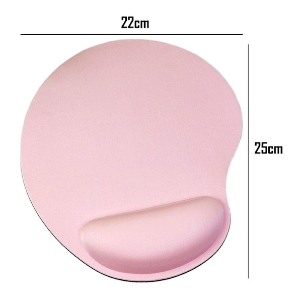 Musematte med gel håndleddstøtte Musematte med sklisikker rosa