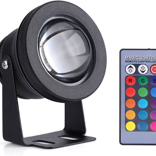 LED dykker spotlight, IP67 vandtæt RGB-U, 10W LED projektør