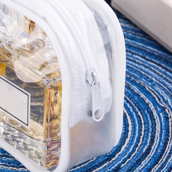 Transparent PVC pennfodral, stor kapacitet, vit
