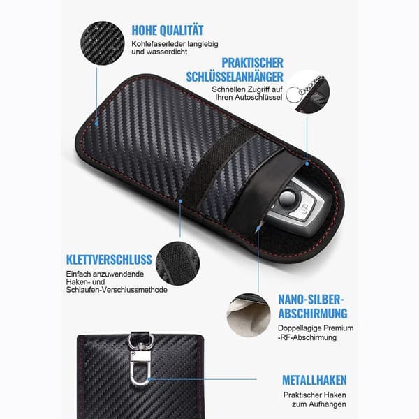 Keyless Go beskyttelse bilnøglebeskyttelse nøglefri etui 2-pak