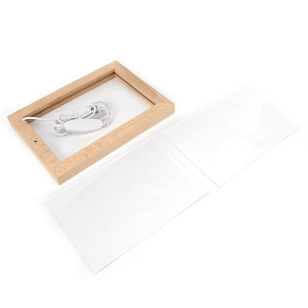 LED 3D nattlys skrivebordslampe akrylpanel mønsterlys KLB