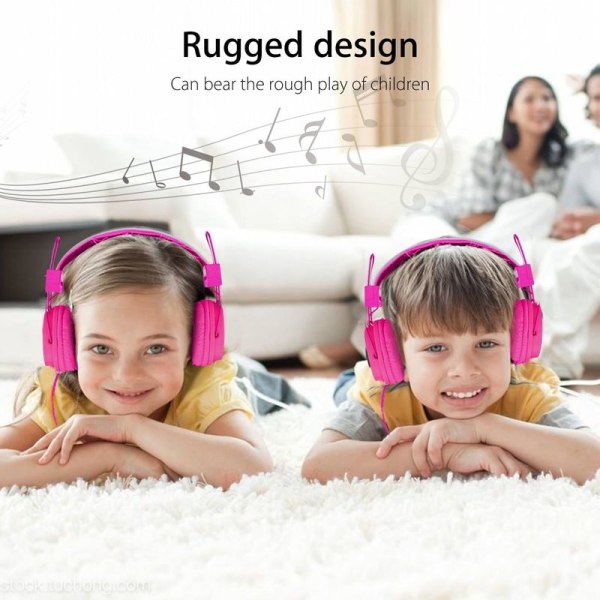 Barnehodetelefoner med ledning sammenleggbare hodetelefoner med ledning for skolebarn