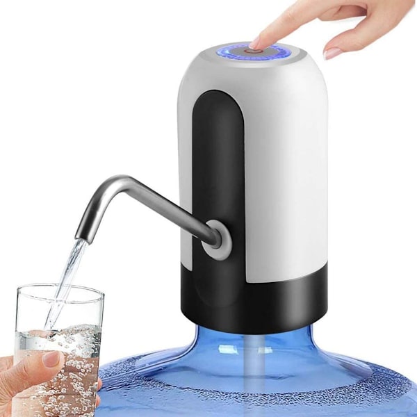 Vattenautomat - USB-laddning Vattenpump för Flaska, Universell, Vit