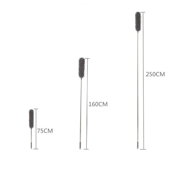 3-pack dammvippor, teleskopstång, mikrofiber, tvättbar, böjbar
