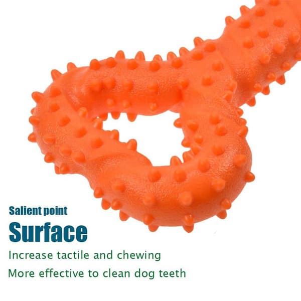 Robust hundbenformad tuggleksak med orange KLB